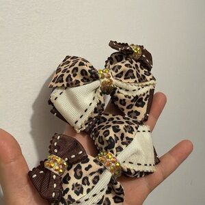 Brown and Cream Leopard Print Hair Accessories
